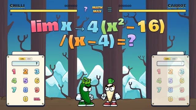 A Math Max battle in progress — two fighters race to solve a math problem first.